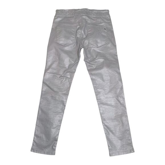 Bevy Flog Shely Silver Grey Snake Python Print Pants 27 - Picture 3 of 10